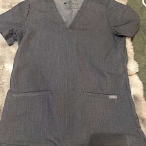 Figs Charcoal V-Neck Scrub Top